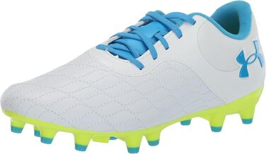 Кросівки футбольні Under Armour Magnetico Select 3.0 FG Unisex, 38.5 EU, білий/капрі жовтий, висока видимість