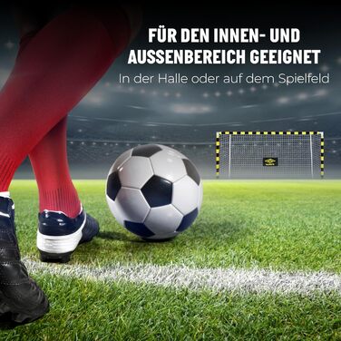 Футбольні ворота Umbro 300x200x110 см для саду і тренувань, металеві, чорні/жовті, для дітей і дорослих