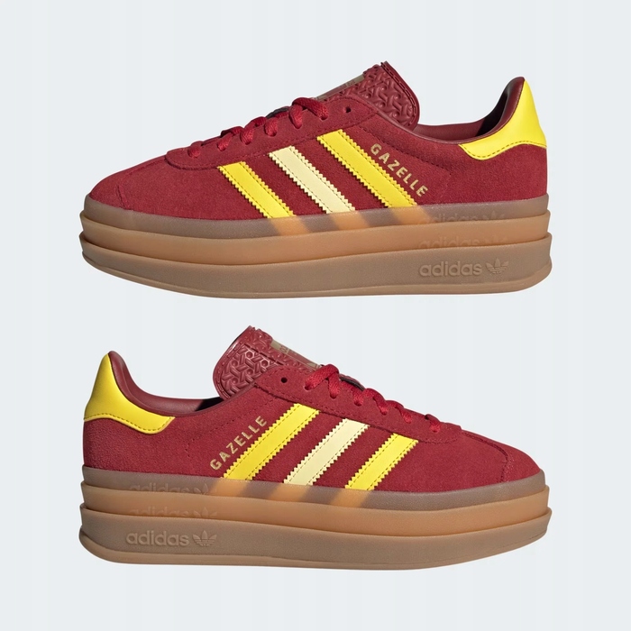 Жіночі кросівки Adidas Gazelle Bold (червоні) на платформі, JR5953, 38