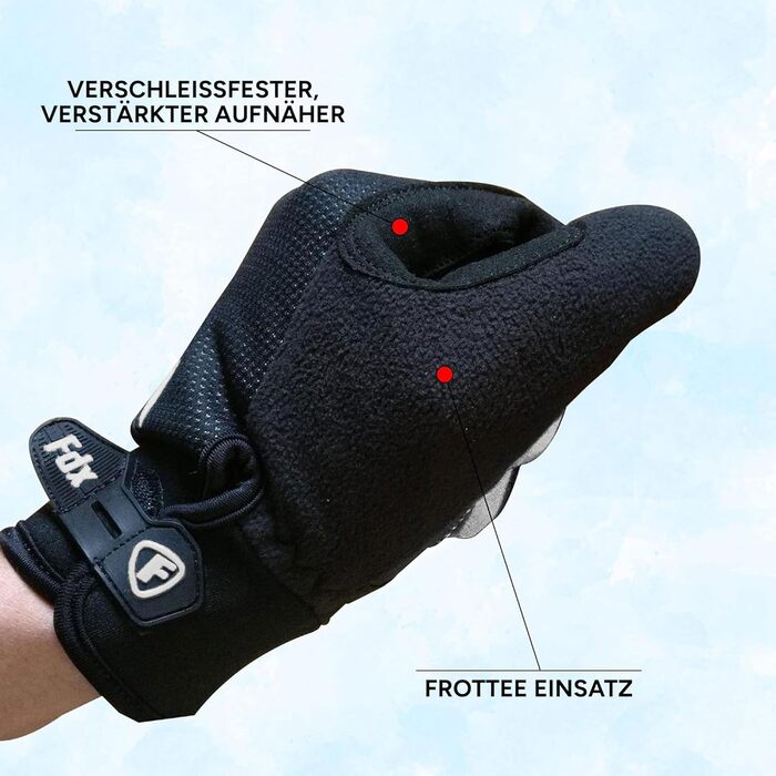 Зимові велорукавички FDX з повним пальцем, дихаючі, водовідштовхувальні, вітронепроникні, з гелевою підкладкою, сумісні з сенсорними екранами, неслизькі, теплі – ідеальні для MTB, шосе, їзди на велосипеді та бігу. Чорний/Білий S