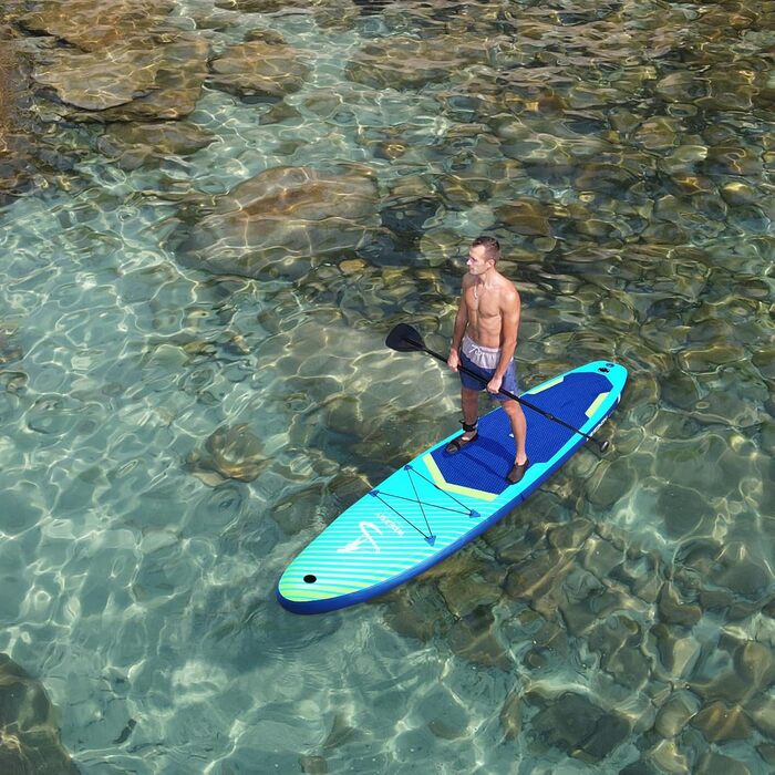 Надувний SUP Борд Allround 335см – Стабільний SUP для початківців та професіоналів – Яскравий паделборд для йоги, риболовлі та відпочинку (Зелений)