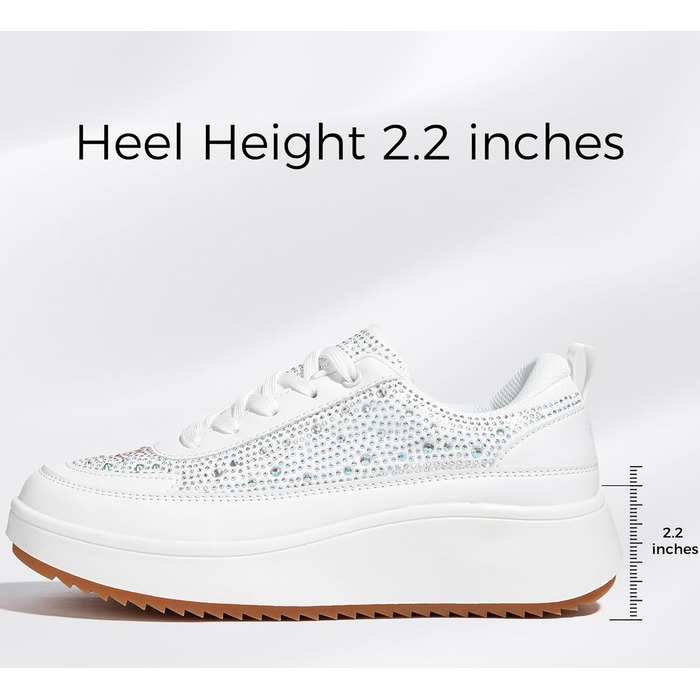 Кросівки жіночі Lucky Step на платформі з камінням, білі - стильні кежуал для прогулянок