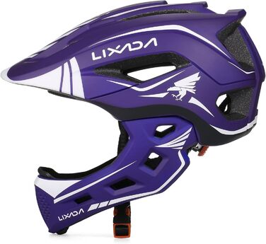 Дитячий велосипедний шолом Lixada Fullface 2-в-1 знімний підборідник, регульований розмір 52-58 см, універсальний для велосипеда і скейтборда