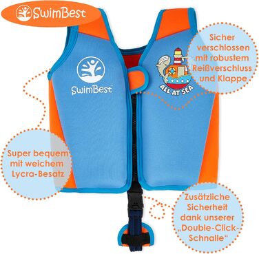Жилет для плавання SwimBest All at Sea III - безпечний жилет для дітей 3-6 років (19-30 кг)