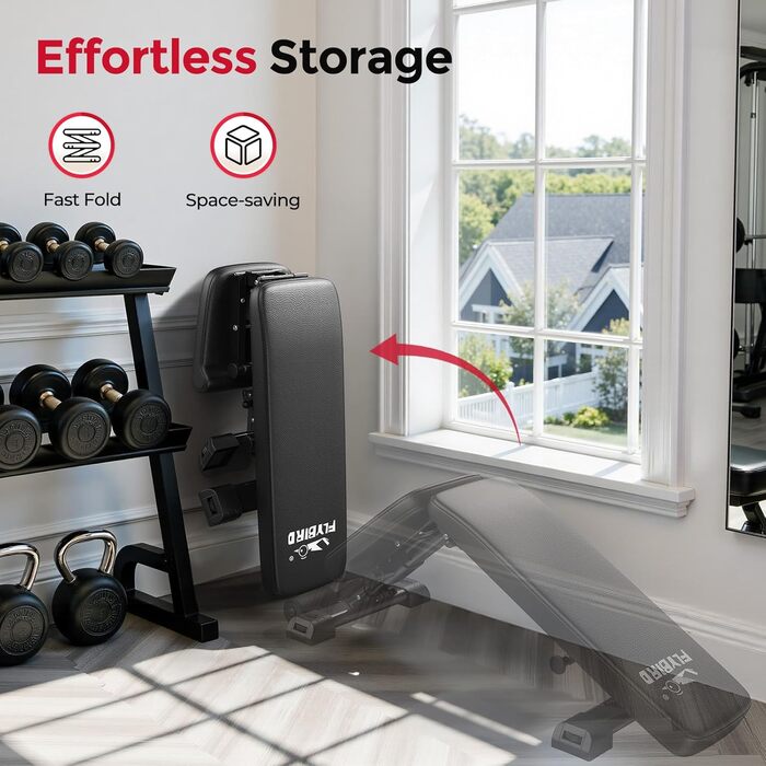 Відкидна тренажерна лава FLYBIRD для дому з регулюванням, 360-544 кг, M1-363KG