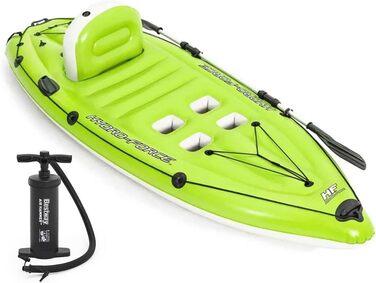 Надувний каяк Bestway Hydro-Force Koracle для риболовлі, комплект: весло, ручний насос, сумка, 1-місний, різні стилі