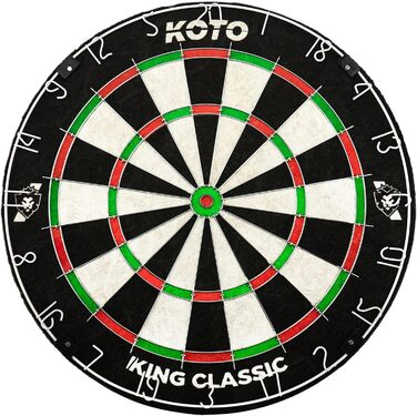 Дартс-мішень KOTO King Classic, турнірна, африканський сизаль, дротова Slim Wire, безскобкова
