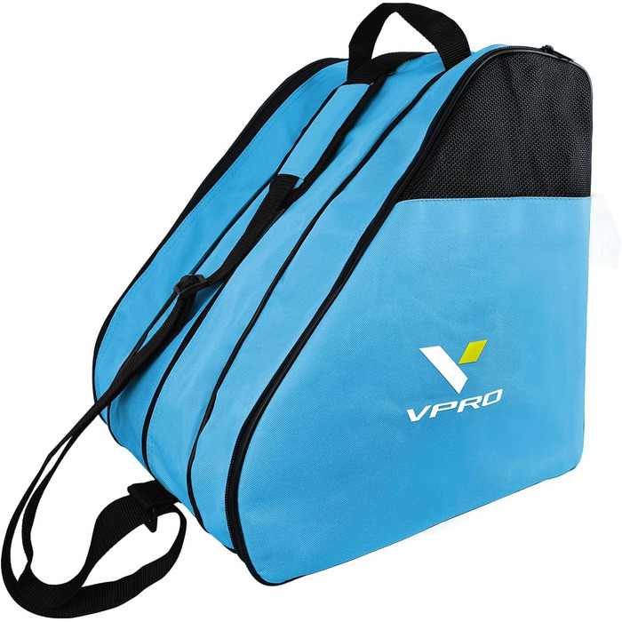 Сумка для ковзанів VPRO: для фігурного катання, роликів, інлайнів. З ремінцем та блискавкою (Блакитна)