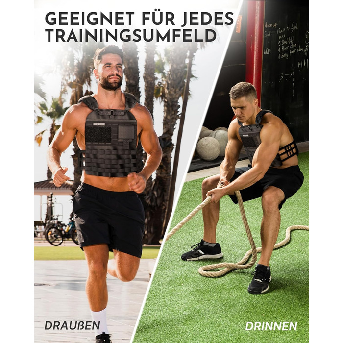 Вага для тренувань Neolymp – Унісекс вага для тіла – Жилет-платформа з кишенею – Не ковзає – Дихаючий та регульований – Обладнання для калістеніки – Вага для дому та тренажерного залу