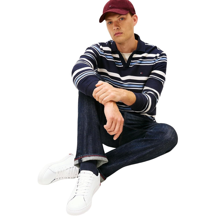 Чоловічі кеди Tommy Hilfiger Vulcanized Sneaker Essential білі, шкіряні деталі, розмір 42 EU