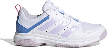 Жіночі кросівки Adidas Ligra 7 Indoor для залу (48 EU, білий, сріблястий, синій)