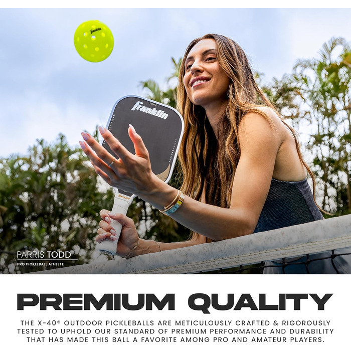 Franklin Sports Pickleball-X Performance 40 Outdoor-Bälle - Жовті м'ячі для піклболу, 40 шт.