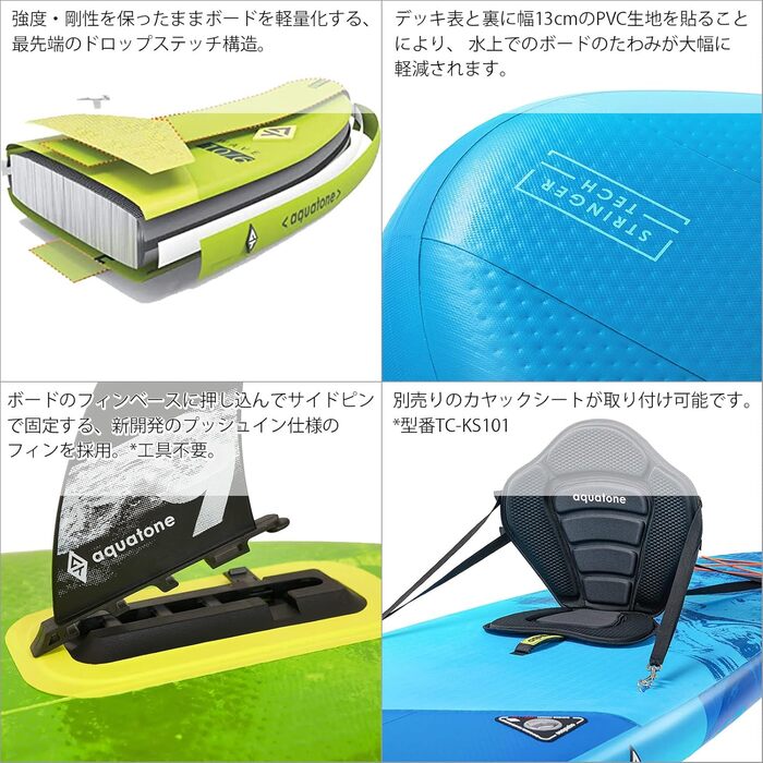 SUP-дошка AQUATONE Wave Plus 11' для дорослих, універсальна, блакитна, розмір XL
