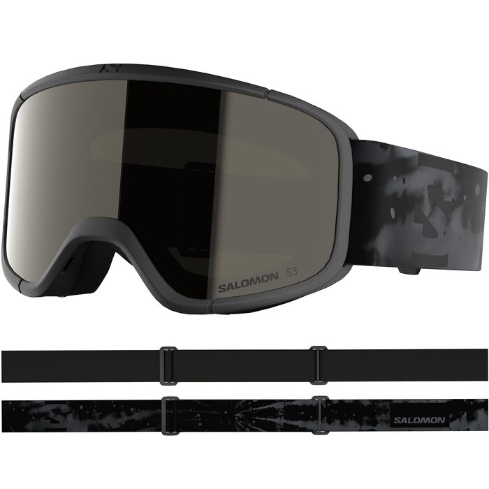 Маска для лиж та сноуборду Salomon Aksium 20 S Unisex, чорна (Black Deep), захисні окуляри для гірських видів спорту