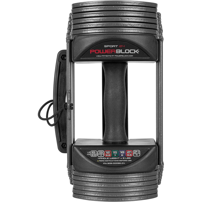 POWERBLOCK Sport 24 кг - чорні гантелі для занять спортом