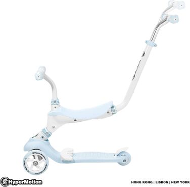 Самокат дитячий Kinderroller 5-в-1 блакитний: самокат, біговел, літній самокат з сидінням для дівчаток та хлопчиків