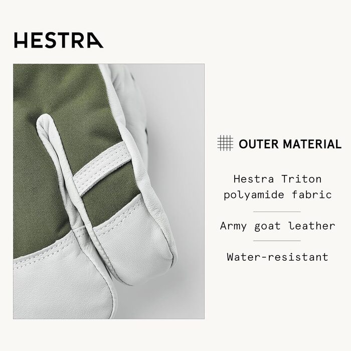 Рукавиці Hestra Army Leather Heli Ski для холодної погоди, оливкові, розмір 9