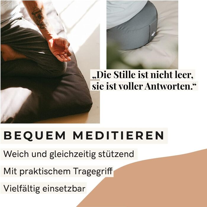 Медитаційний подушок Lotuscrafts®: високий (20 см), з дінковою начинкою, для йоги та медитації, круглий, знімний чохол, сертифікат GOTS Rose