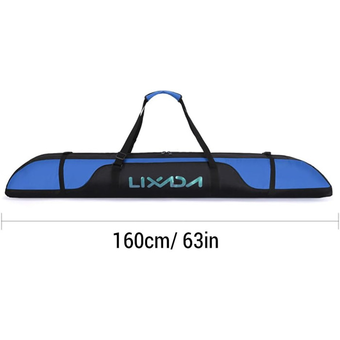 Чохол для сноуборда Lixada Boardbag (160 см) з регульованим плечовим ременем, водонепроникна сумка з оксфордської тканини, чорно-синя