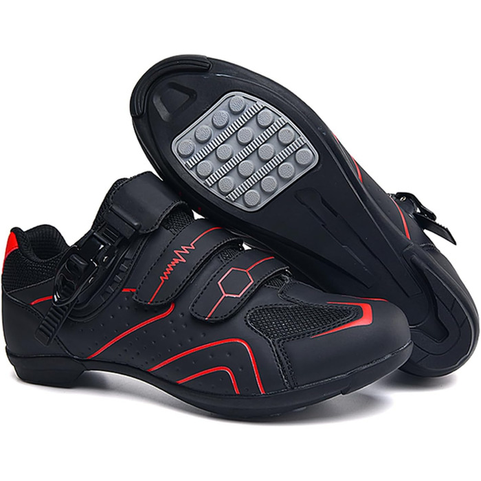 Велосипедні шкарпетки для чоловіків та жінок, шосейні та MTB велосипеди, шкарпетки з гумовою підошвою, дихаючі кросівки, шкарпетки з нековзким покриттям, MTB шкарпетки (43 EU, Червоний)