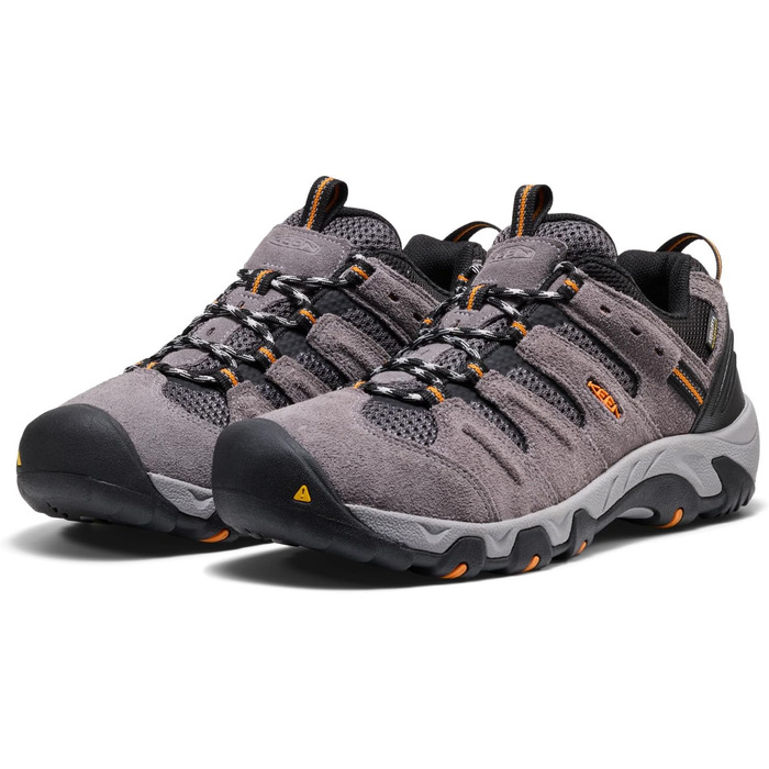 Чоловічі трекінгові черевики KEEN Headout Low Waterproof - сіро-помаранчеві (46 EU)