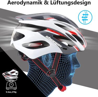 Велосипедний шолом Shinmax з візором і світлом для дорослих, чоловічий та жіночий, знімний, для MTB, шосейного та гірського велосипеда, унісекс, 57-62 см, сірий/білий/червоний