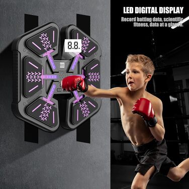 Музична боксерська машина з Bluetooth, LED-дисплеєм та 9 режимами швидкості, для дорослих та дітей