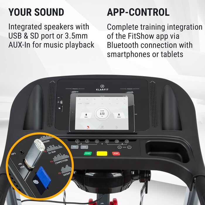 Capital Sports Pacemaker F120 - електричний біговий тренажер для дому з масажною станцією, складний, до 12 км/год