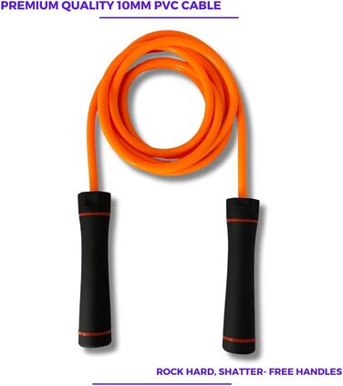 Скакалка Elevate Gravity Heavy Rope 3м, 10мм, обтяжена, для кардіо, схуднення та силових тренувань, з гладкими підшипниками, для дому та вулиці