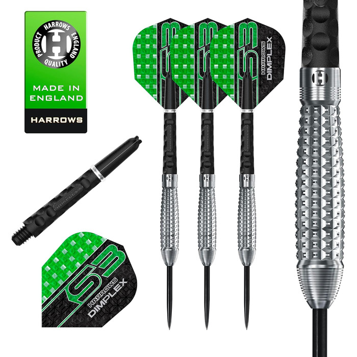 Професійний набір дротиків Harrows Dimplex Bomb & Tapered, 90% вольфрам, 10 шт, чорний