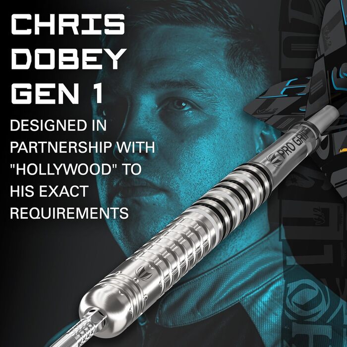 Дротики Target Chris Dobey G1 22g/23g/24g, 90% вольфрам, сталевий наконечник, Swiss Point