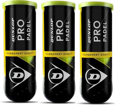 М'ячі для паделу Dunlop Pro, жовті, 9 штук (3 упаковки по 3)