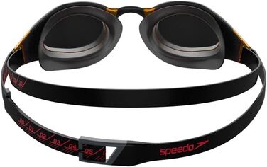 Окуляри для плавання Speedo Fastskin Hyper Elite для дорослих, дзеркальні, унісекс, чорний/сірий/золотий