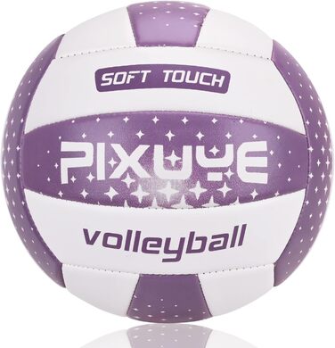 Волейбольні м'ячі PIXUYE, розмір 5, м'які для пляжу та гри, для дітей та дорослих, фіолетовий