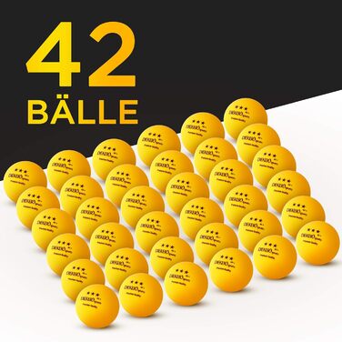 М'ячі для настільного тенісу Premium 3 зірки (42 шт) - ITTF стандарт, для вулиці, з відео-інструкцією
