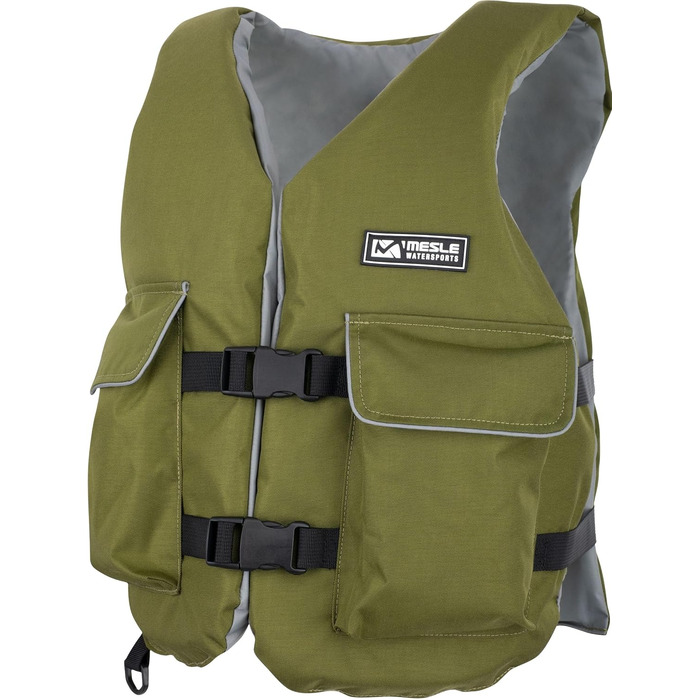 Рятувальний жилет MESLE Fisherman з кишенями, 50N, для риболовлі, каякінгу та SUP, оливковий, для дорослих XL+