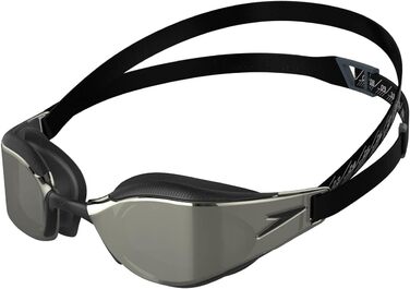 Унісекс окуляри для плавання Speedo Fastskin Hyper Elite Mirror, дзеркальні, універсальний розмір, чорний/оксидно-сірий/хром