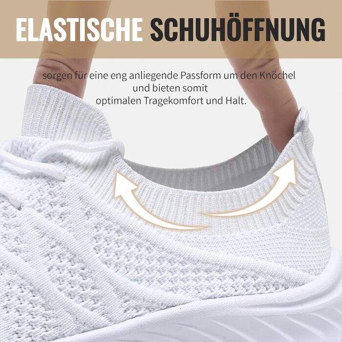 Жіночі кросівки для спорту: зручні, легкі, для занять у залі, бігу та тенісу. Білі, 37 EU