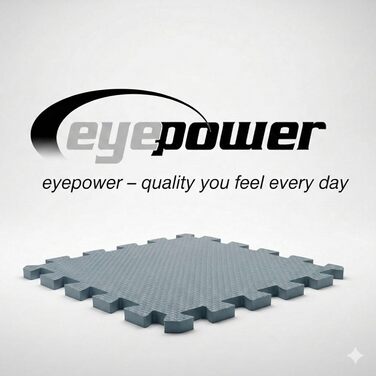 Фітнес-килимки пазли Eyepower 9 шт 30x30 см з бортиками для дому та спортзалу - захист підлоги для тренажерів