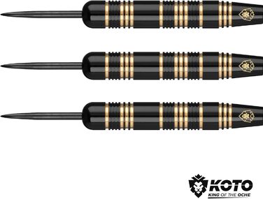 Професійний дартс-набір KOTO King Pro Surround чорний, 3 дротики, 2 комплекти оперень, 2 комплекти стрижнів (короткі та середні), чохол з логотипом KOTO, підходить для всіх дартс-мішеней, з кільцем для захисту стін і стріл