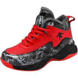 Дитячі баскетбольні кросівки для хлопчиків, стильні, з підкладкою, спортивне закриття, чорно-червоні, 37 EU, 7138 1