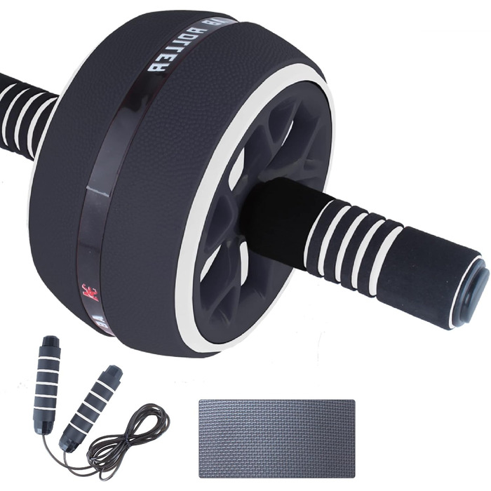 Набір для тренувань Calma Dragon 2 в 1: ролер для пресу та скакалка. Домашній фітнес-зал. Чорний колір