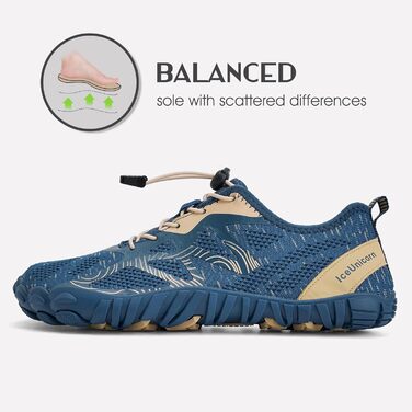 IceUnicorn Barfußschuhe: Трекінгові кросівки для бігу та фітнесу, широка носкова частина, 42 EU, Nary