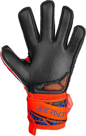 Воротарські рукавички Reusch Attrakt Silver Junior: дитячі, для футболу, універсальні (оранжево-синьо-чорні)