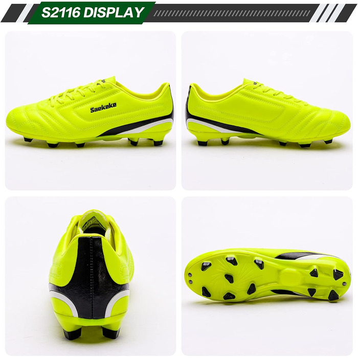 Дитячі футбольні бутси FG для хлопчиків та дівчаток, розмір 31 EU, S2116, лимонно-жовтий колір