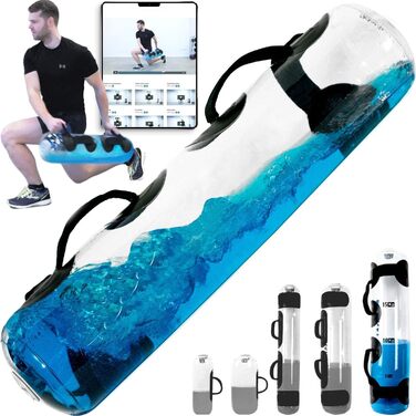 MuscleForge® Аквабег для тренувань з водою 15/20/25/30 кг, мішок для стабілізаційного та силового тренінгу, регульована вага до 25 кг