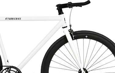 Велосипед FabricBike Original Pro Hi-Ten сталь, фікс, сингл-спід, міський, 8 кольорів, 3 розміри, 10,45 кг, Pro White & Matte Black, L-58 см