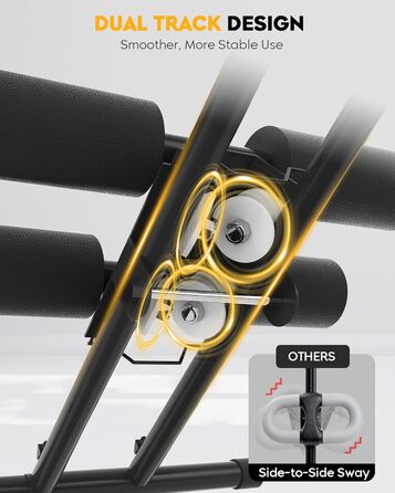 Тренування пресу вдома: Bauchmuskeltrainer - компактний складний тренажер для пресу, фітнес-обладнання для чоловіків та жінок (чорний)