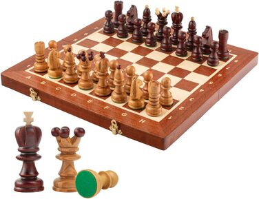 Шаховий набір Intarsien Pearl XL з вишневого дерева | Master of Chess | Шахи 42 см | Класичні шахи для дітей та дорослих - шахове поле та фігури з вишні XL