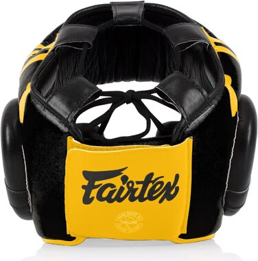 Кепка для спарингу Fairtex HG16M2, шкіряна, чорна/золота, XL
